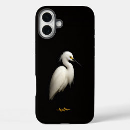 Coque iPhone 16 Plus Noir 4 Luxe iPhone 16 Plus, Aigrette neigeuse