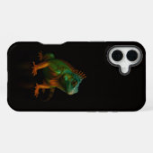 Coque iPhone 16 Plus Noir 4 Luxe iPhone 16 Plus, Iguane Vert (Verso Horizontal)