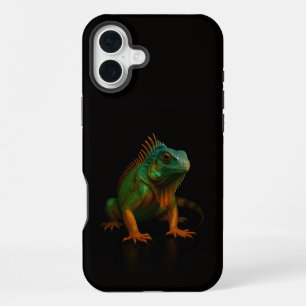 Coque iPhone 16 Plus Noir 4 Luxe iPhone 16 Plus, Iguane Vert