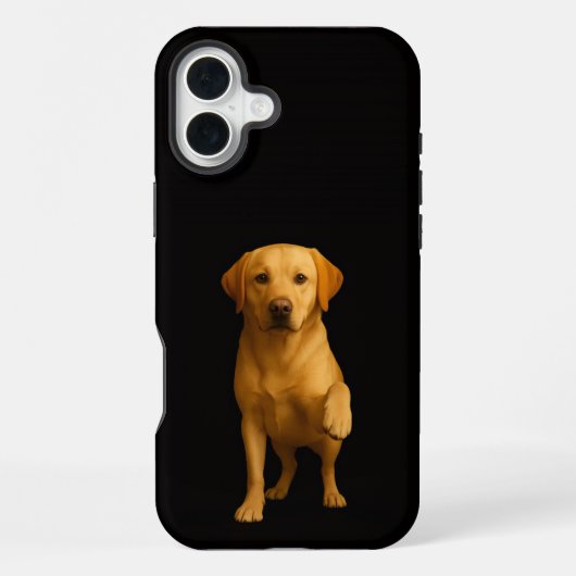 Coque iPhone 16 Plus Noir 4 Luxe iPhone 16 Plus, Labrador tendre (Verso)