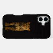 Coque iPhone 16 Plus Noir 4 Luxe iPhone 16 Plus, Léopard Majestueux (Verso Horizontal)