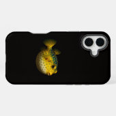 Coque iPhone 16 Plus Noir 4 Luxe iPhone 16 Plus, Poisson-Lune Jaune (Verso Horizontal)