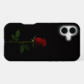 Coque iPhone 16 Plus Noir 4 Luxe iPhone 16 Plus, Rose Rouge Velours (Verso Horizontal)