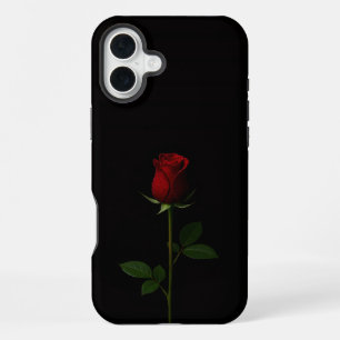 Coque iPhone 16 Plus Noir 4 Luxe iPhone 16 Plus, Rose Rouge Velours