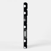 Coque iPhone 16 Plus Noir à pois blancs (Côté droit)