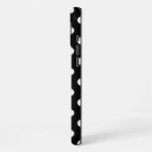 Coque iPhone 16 Plus Noir à pois blancs (Côté gauche)