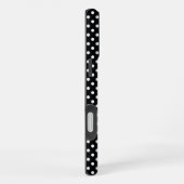 Coque iPhone 16 Plus Noir avec pois blancs (Côté droit)