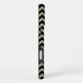 Coque iPhone 16 Plus Noir Chevron Silver Monogramme or (Côté droit)
