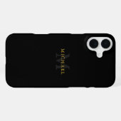 Coque iPhone 16 Plus Nom personnalisable et initiale (Verso Horizontal)