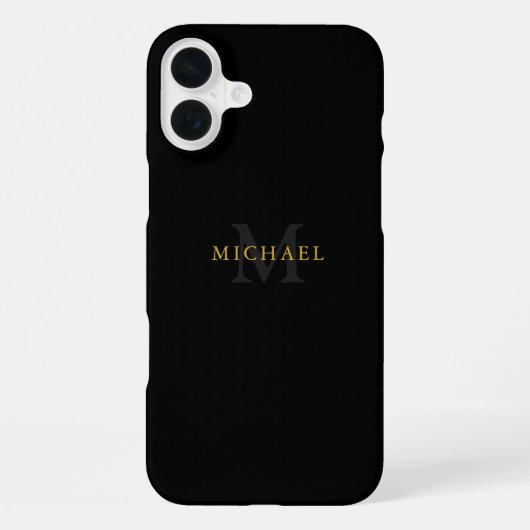 Coque iPhone 16 Plus Nom personnalisable et initiale (Verso)