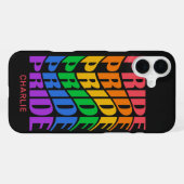 Coque iPhone 16 Plus Nom personnalisé Fierté (Verso Horizontal)