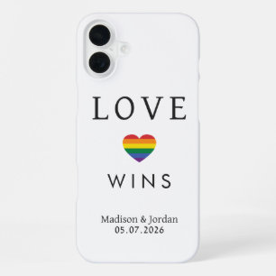 Coque iPhone 16 Plus Noms personnalisés / Texte Arc-en-ciel AMOUR