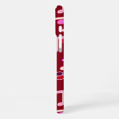 Coque iPhone 16 Plus Notes de musique imprimées - bordeaux, multicolore (Côté gauche)