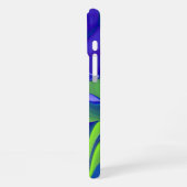 Coque iPhone 16 Plus Oeil mal, 3D Abstrait en vert bleu violet (Côté gauche)