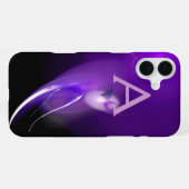 COQUE iPhone 16 PLUS OISEAU LÉGER À MONOGRAMME VIOLET (Verso Horizontal)