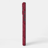 Coque iPhone 16 Plus Paisley Bourgogne (Côté gauche)