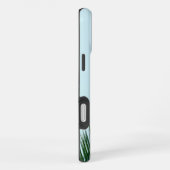 Coque iPhone 16 Plus Palmier Vert Tropical sur Fond Bleu Clair (Côté droit)