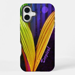 Coque iPhone 16 Plus Palmiers Tropicaux Multicolores Brillants