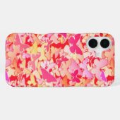 Coque iPhone 16 Plus Papillons, rose, pêche, corail (Verso Horizontal)