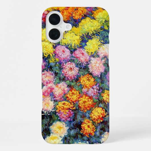 Coque iPhone 16 Plus Parterre de chrysanthèmes par Monet (Verso)