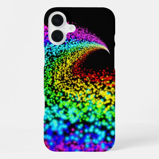 Coque iPhone 16 Plus Particules colorées (Verso)