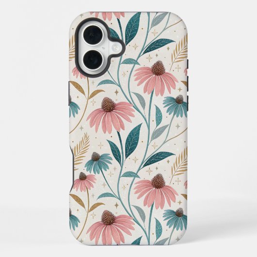 Coque iPhone 16 Plus Pattern Echineceas Glitter (Verso)