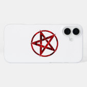 Coque iPhone 16 Plus Pentagramme du Diable Rouge (Verso Horizontal)