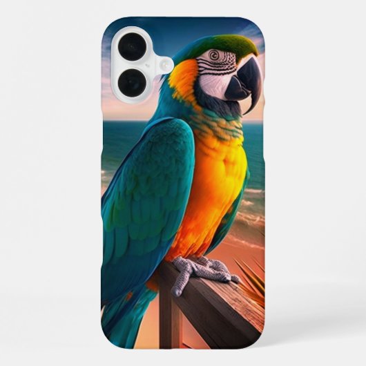 Coque iPhone 16 Plus Perroquet (Verso)