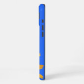 Coque iPhone 16 Plus Pétales Jaunes Soleil Lumineux, Bleu Royal Personn (Côté gauche)