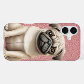 COQUE iPhone 16 PLUS PETIT CHIEN BOULEDOGUE NOIR ET FEU (Verso Horizontal)