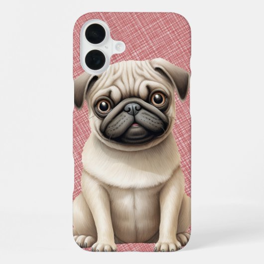 COQUE iPhone 16 PLUS PETIT CHIEN BOULEDOGUE NOIR ET FEU (Verso)