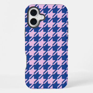 Coque iPhone 16 Plus Pied de fond rose+Motif bleu