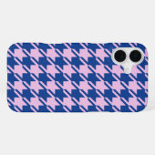 Coque iPhone 16 Plus Pied de fond rose+Motif bleu (Verso Horizontal)