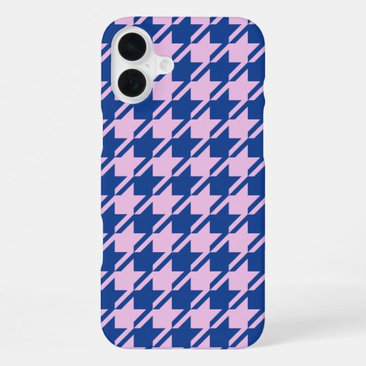 Coque iPhone 16 Plus Pied de fond rose+Motif bleu (Verso)