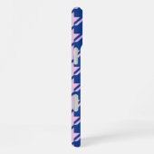 Coque iPhone 16 Plus Pied de fond rose+Motif bleu (Côté droit)