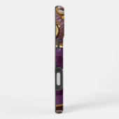 Coque iPhone 16 Plus Pierre précieuse violette or (Côté droit)
