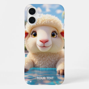 Coque iPhone 16 Plus Piscine de moutons heureux de fantaisie mignonne
