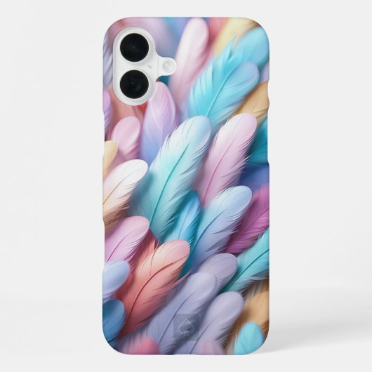 Coque iPhone 16 Plus Plumes Colorées (Verso)