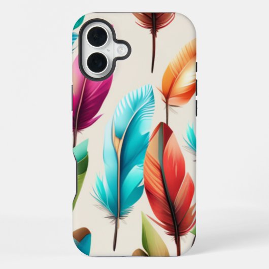 Coque iPhone 16 Plus Plumes Flashy (Verso)