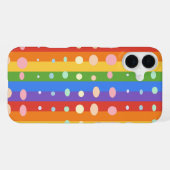 COQUE iPhone 16 PLUS POINTS ARC-EN-CIEL RAYÉS (Verso Horizontal)