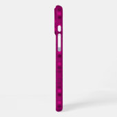Coque iPhone 16 Plus points de prune en velours rouge (Côté gauche)