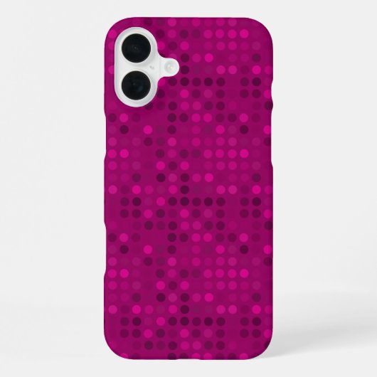 Coque iPhone 16 Plus points de prune en velours rouge (Verso)