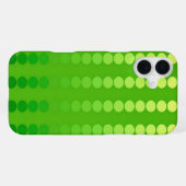 Coque iPhone 16 Plus Points satinés - nuances de vert citron (Verso Horizontal)