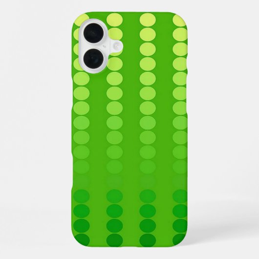 Coque iPhone 16 Plus Points satinés - nuances de vert citron (Verso)