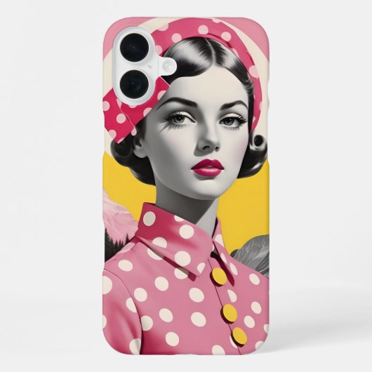 Coque iPhone 16 Plus Portrait de femme inspiré de l'époque (Verso)