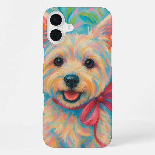 Coque iPhone 16 Plus Preppy Westie (Verso)