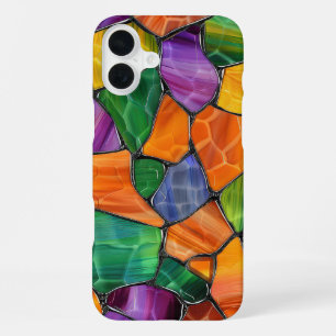 COQUE iPhone 16 PLUS PURPLE ORANGE VERT HALLOWEEN VERRE TEINTE