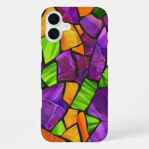 COQUE iPhone 16 PLUS PURPLE ORANGE VERT HALLOWEEN VERRE TEINTE