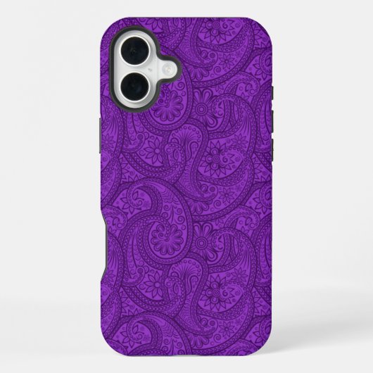 Coque iPhone 16 Plus Purple Paisley (Verso)