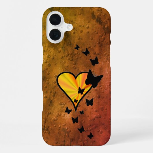 Coque iPhone 16 Plus Rainbow heart and Butterfly (Verso)